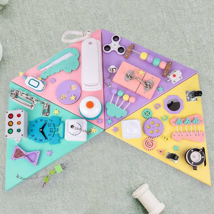 Montessori wooden activity pyramid, a children's gift for sensory play and fine motor skill development