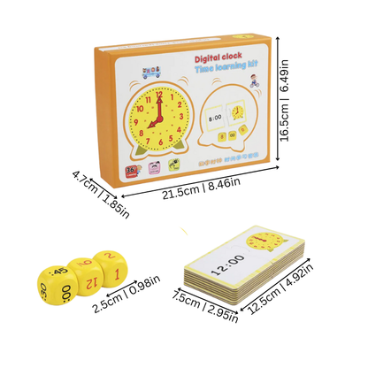 Educational preschool time-telling toy, a unisex wooden clock, teaching kids how to read time.