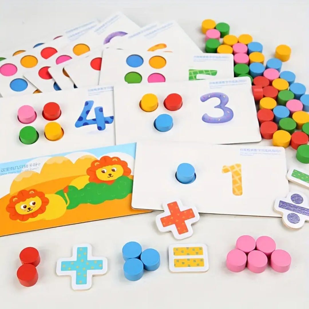 Montessori math learning toy: a children's counting & sorting game designed for early cognitive development.