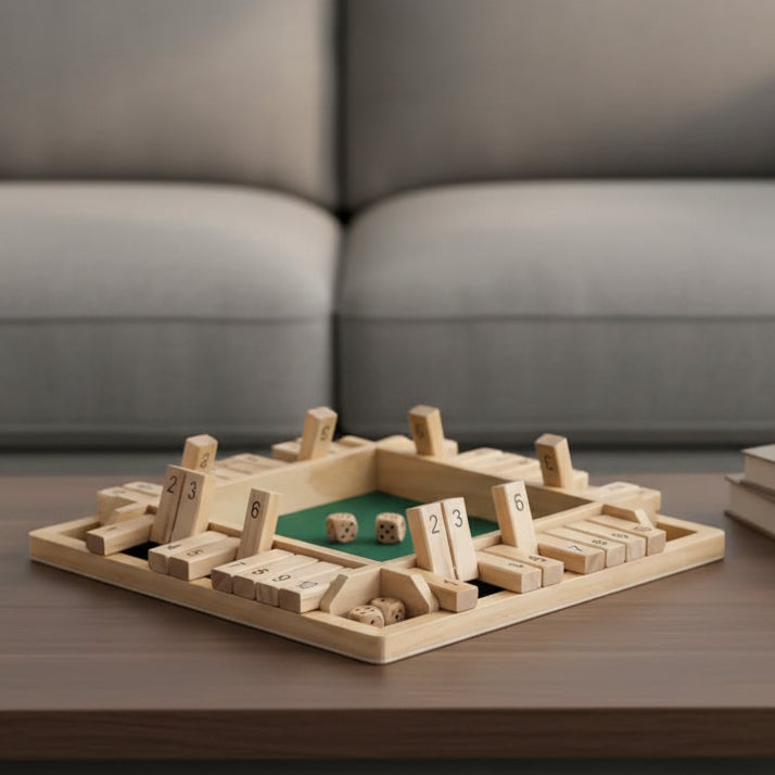 Montessori wooden dice game for kids, developing math & logic skills. Educational preschool toy for early learning.
