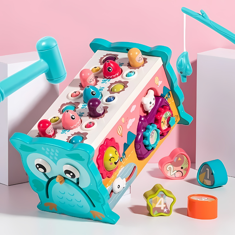 Montessori wooden pounding toy for toddlers, developing fine motor skills and hand-eye coordination