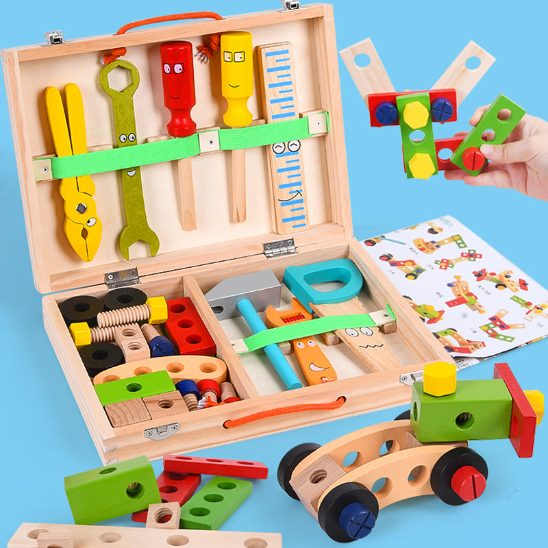 Montessori wooden workbench & tool kit for toddlers, eco-friendly creative play for preschool kids, building set
