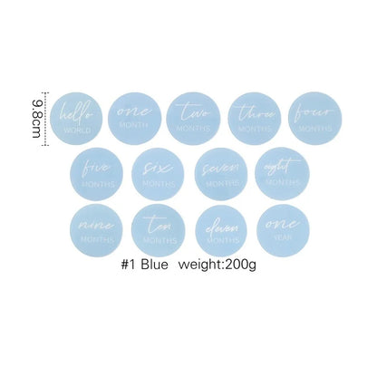 Giftable 13-piece acrylic baby milestone card set, ideal for newborn photo sessions