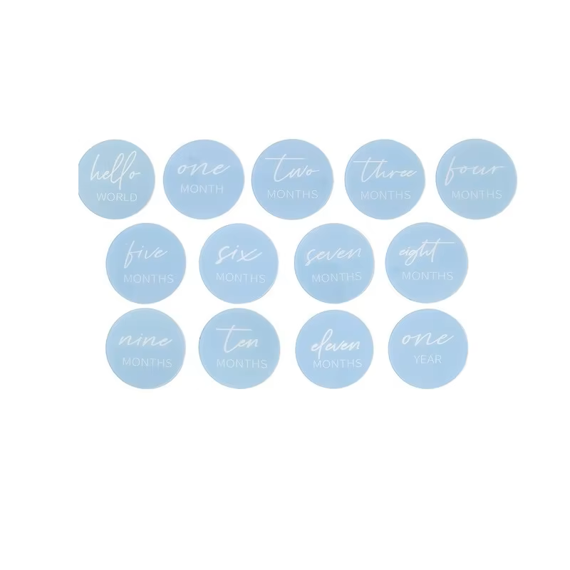 Set of 13 acrylic monthly milestone cards, a must-have baby accessory for infant photography