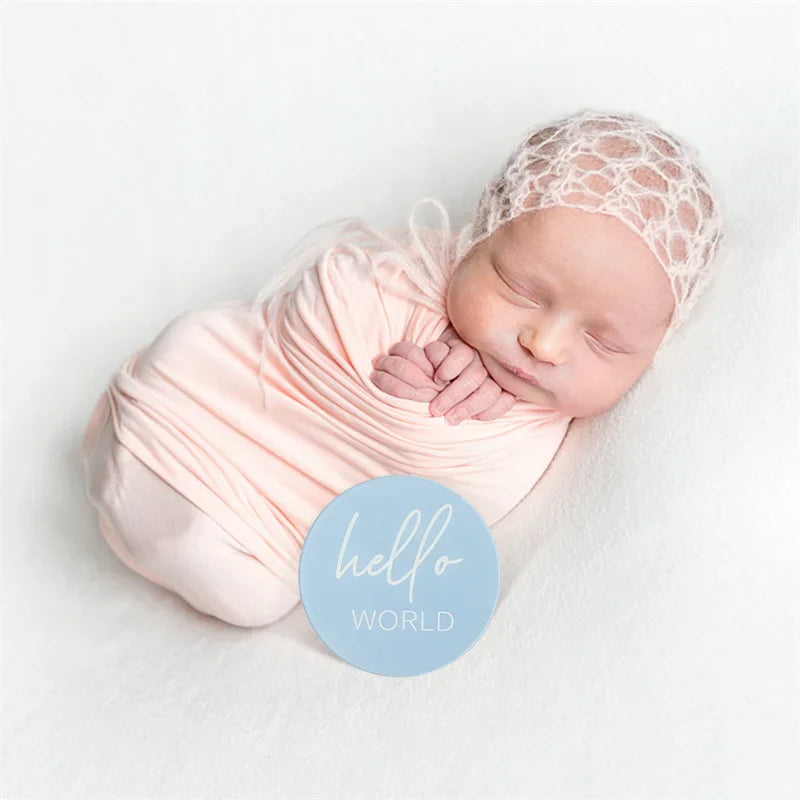 Elegant acrylic baby milestone cards, 13-piece set for capturing newborn growth photos