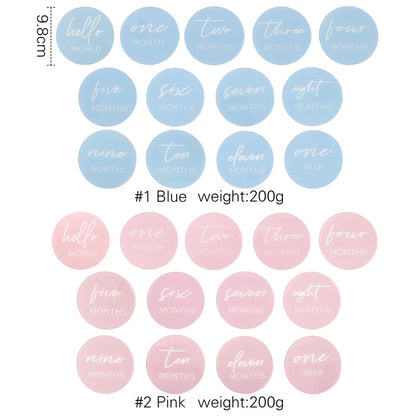 Keepsake baby monthly milestone acrylic card set, essential newborn photography accessories
