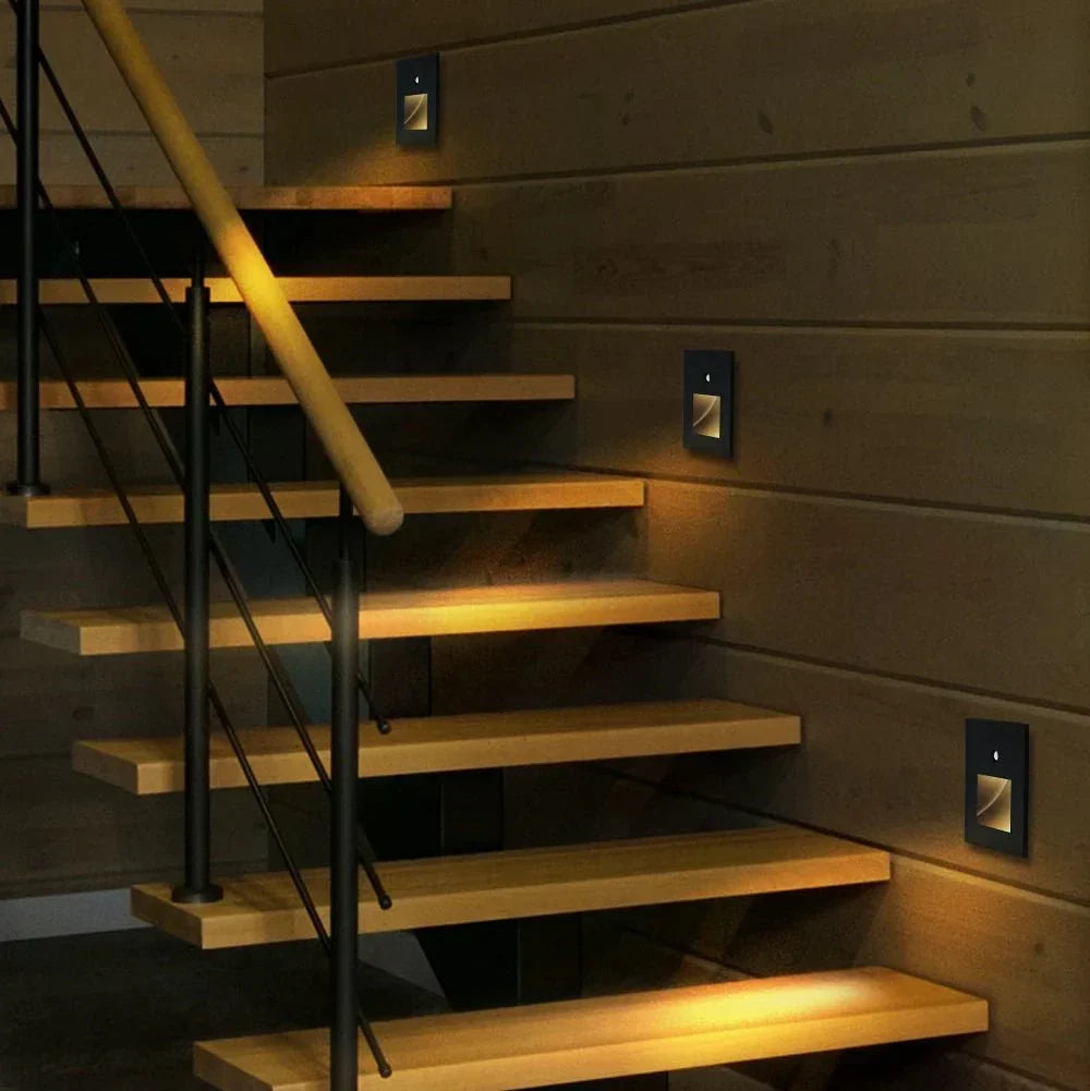Automatic LED hallway lighting with motion sensor for convenience and safety.