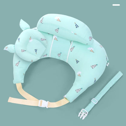 Versatile baby feeding pillow with integrated head support, promoting gentle digestion and reflux prevention