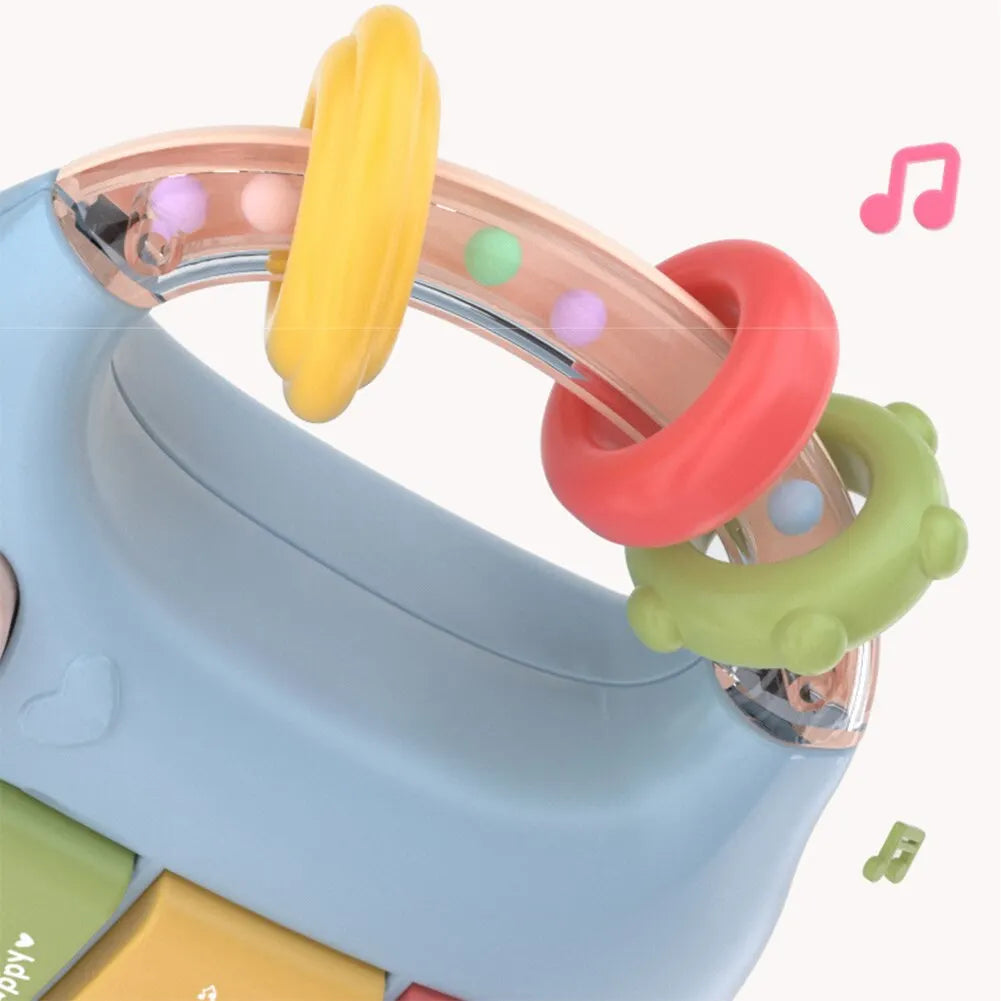 Soothing musical baby pacifier bottle, also functions as a night light for infant feeding.