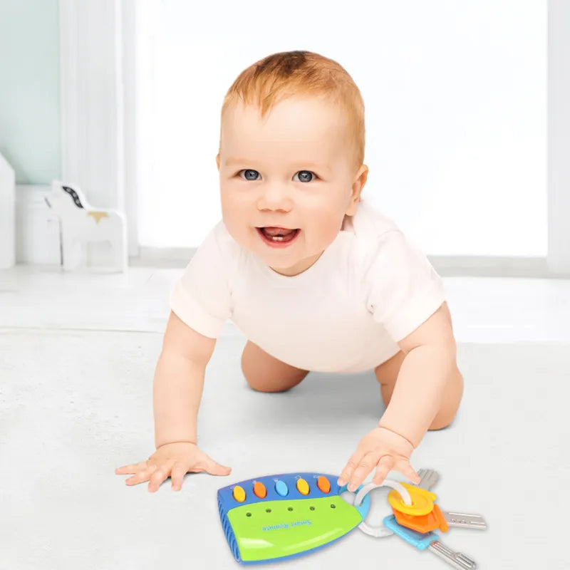 Cartoon car key musical toy, perfect for babies learning cause and effect through play