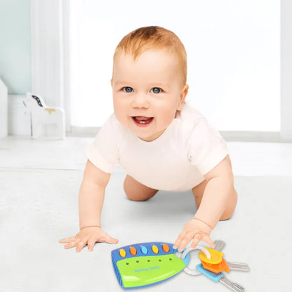 Cartoon car key musical toy, perfect for babies learning cause and effect through play
