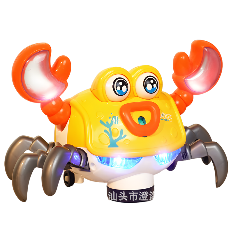 Infant development musical crawling crab toy, perfect for encouraging movement and early learning
