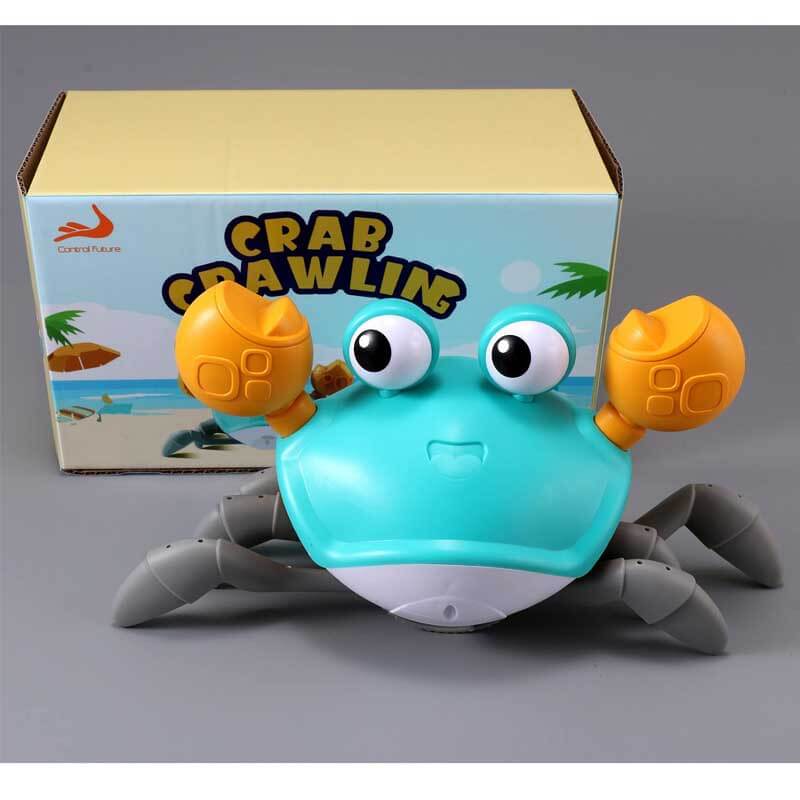 Baby activity crab toy with obstacle avoidance, enhancing crawling and music fun