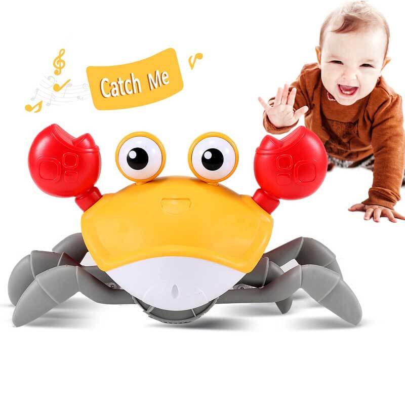 Tummy time musical crab toy, an engaging developmental gift for infants