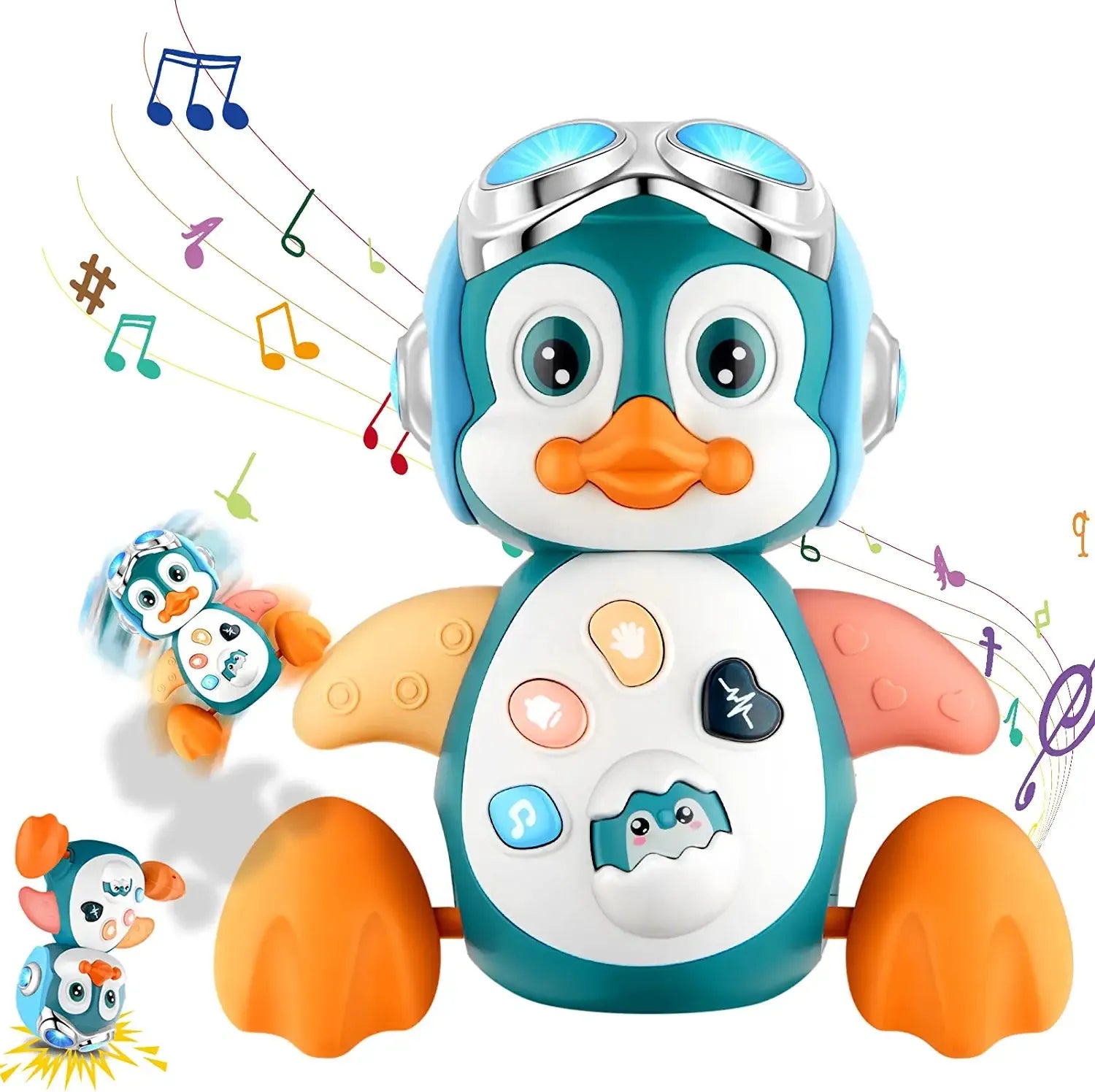 Adorable unisex musical crawling penguin toy, a fun and stimulating educational toy for toddlers