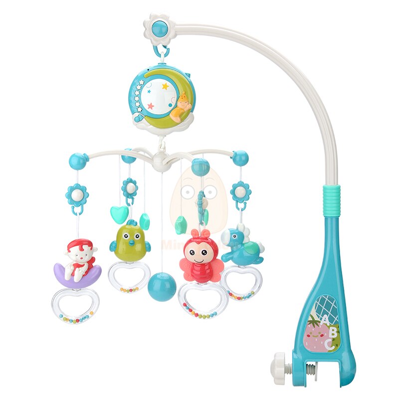 Adjustable baby musical mobile with remote control for easy operation and baby projection