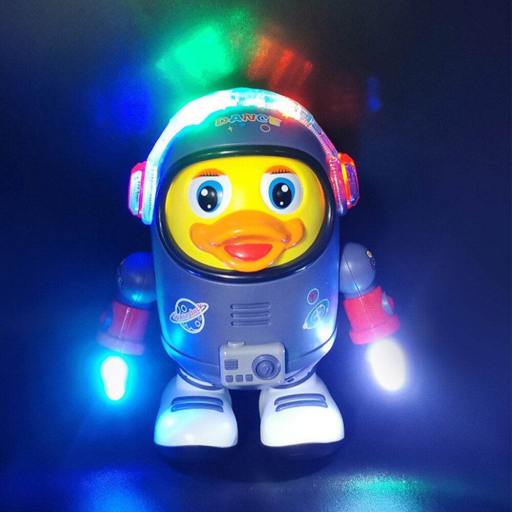 Musical dancing astronaut duck toy for kids, interactive and educational playtime fun