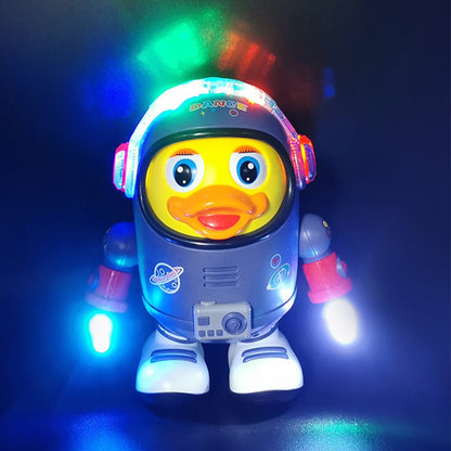 Musical dancing astronaut duck toy for kids, interactive and educational playtime fun