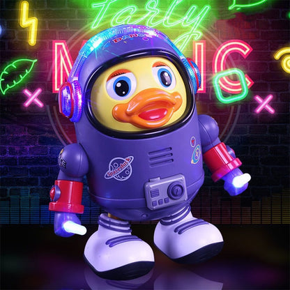 Dancing duck toy in an astronaut suit, a fun and engaging musical gift for children