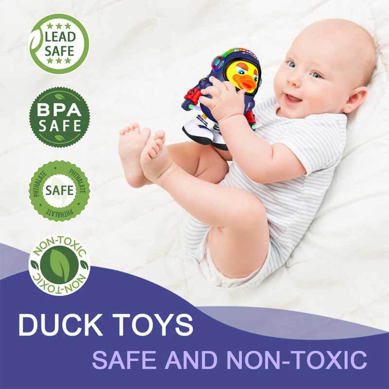 Unisex musical duck toy, a vibrant and educational gift for baby and toddler entertainment