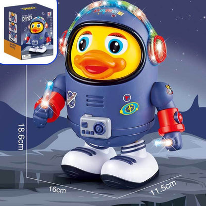 Dancing space duck, a delightful baby toy with music and lights, ideal for toddler engagement