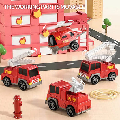 Fire engine musical toy car for kids, with storage and lights, a great educational gift for toddlers.