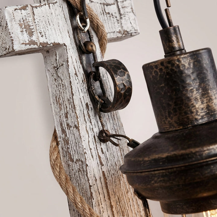 Coastal anchor wall light fixture, adds seaside charm to any home decor, living room, or hallway.