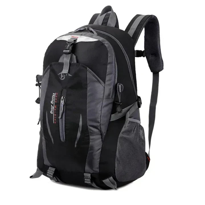 Interior view of multi-compartment waterproof travel backpack, ideal for organized packing & daily essentials.