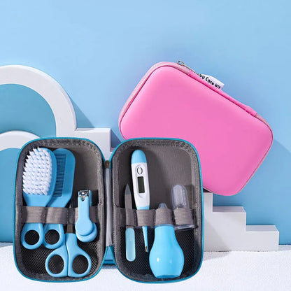 Comprehensive baby health kit with thermometer, nail clippers, brush for newborn essentials
