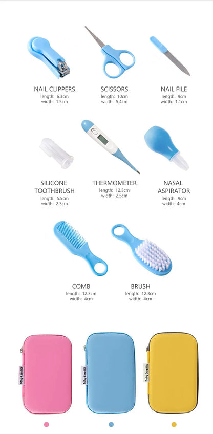 Baby accessories kit for newborns, containing a gentle infant comb and measuring spoon
