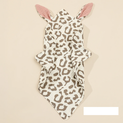 Soft cotton animal security blanket for infants, comforting and gentle on baby's skin