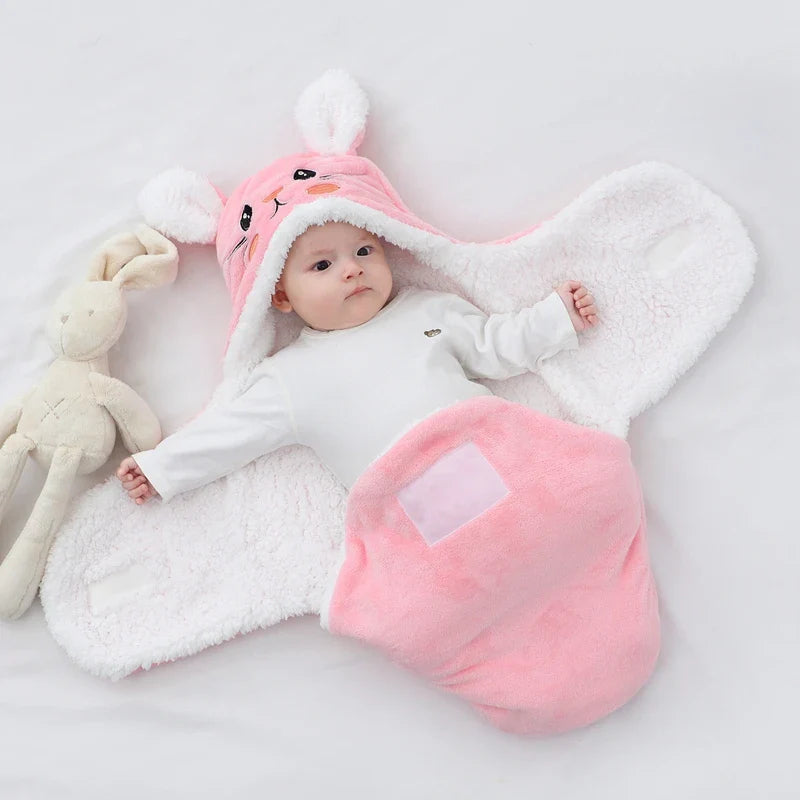 Crib essential: animal print fleece swaddle for new babies.