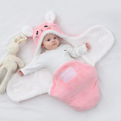 Crib essential: animal print fleece swaddle for new babies.