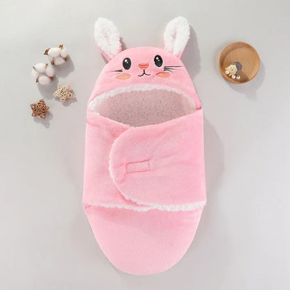 Baby sleeping bag with charming animal print, suitable for all infants.
