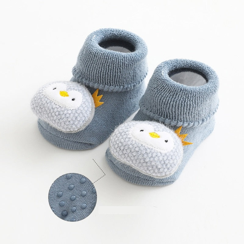 Infant walking socks featuring a playful panda design, anti-slip for active toddlers