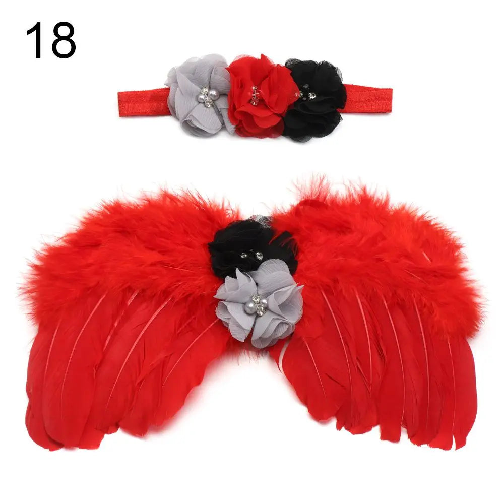 Newborn angel wings & floral headband set, perfect for capturing those precious baby moments