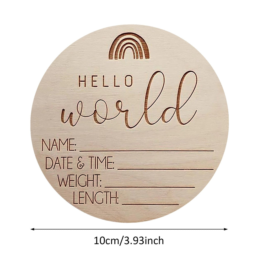 Elegant wooden newborn baby birth announcement sign. Great for welcoming baby and capturing early milestones.