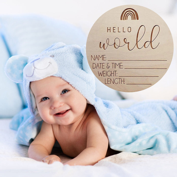 Versatile wooden sign: Announce baby's birth and track milestones. A lasting keepsake & adorable photo prop.