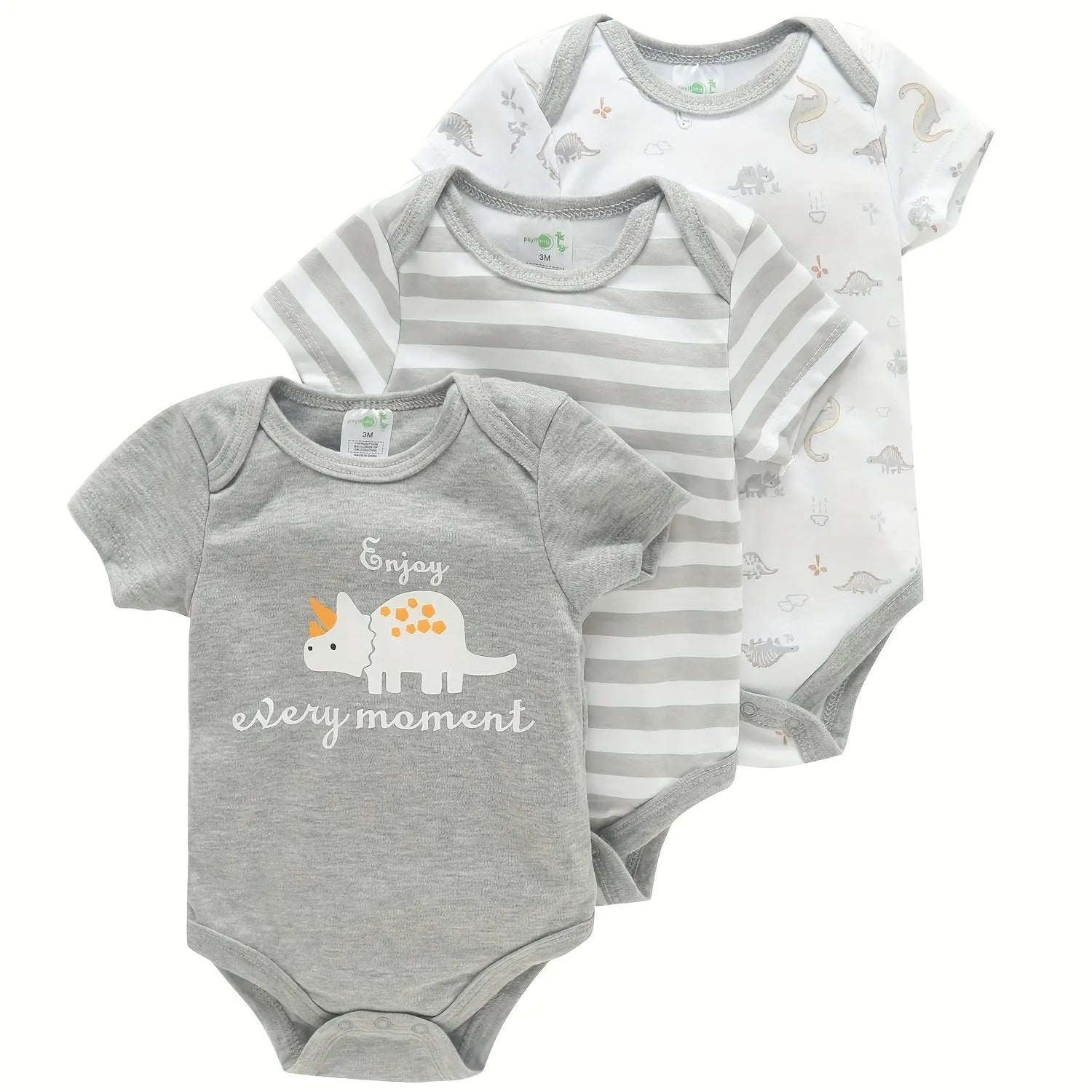 Newborn baby cotton graphic romper set, unisex, 3-12 months, soft baby outfit