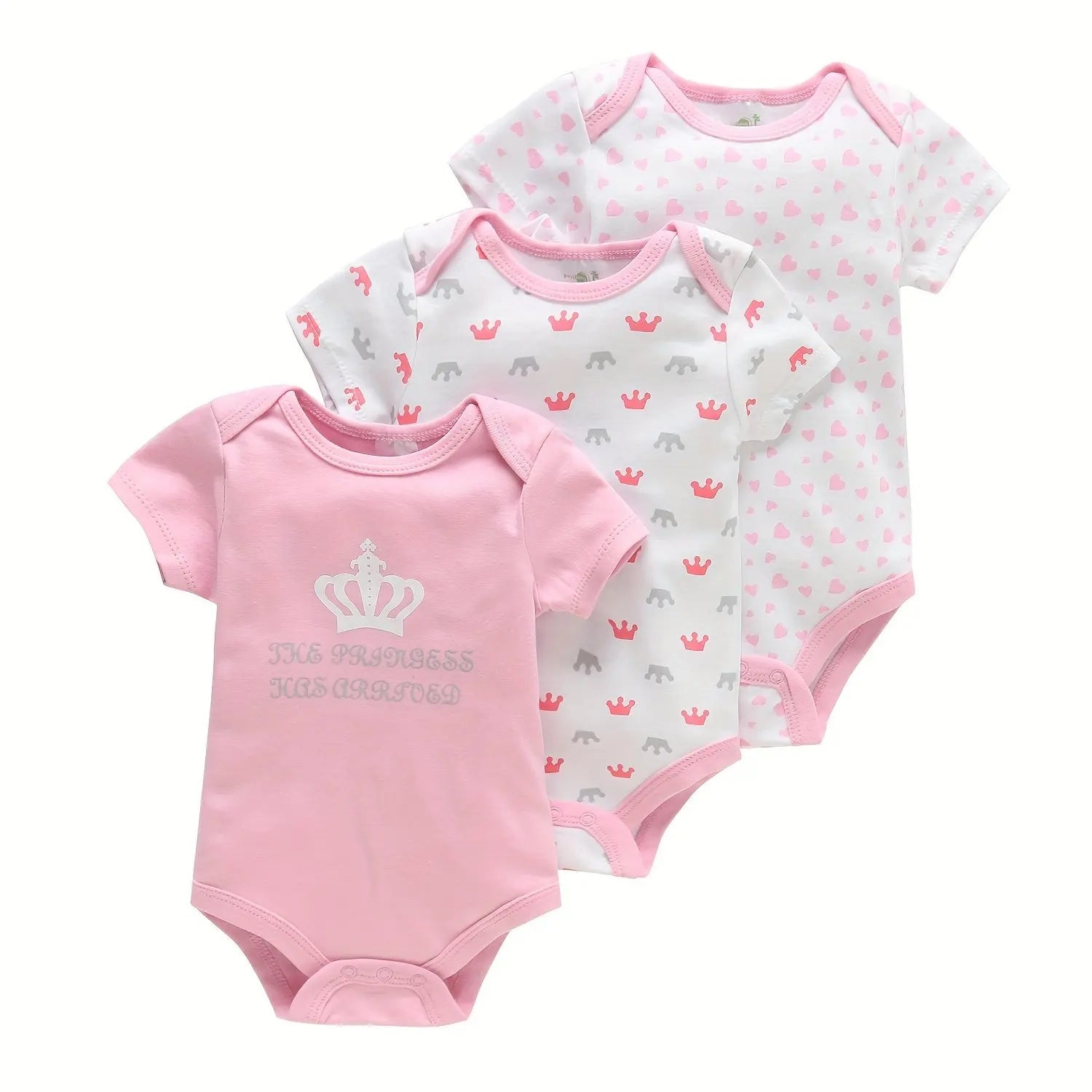 Newborn baby fashion, cotton graphic romper set, practical and cute baby clothes