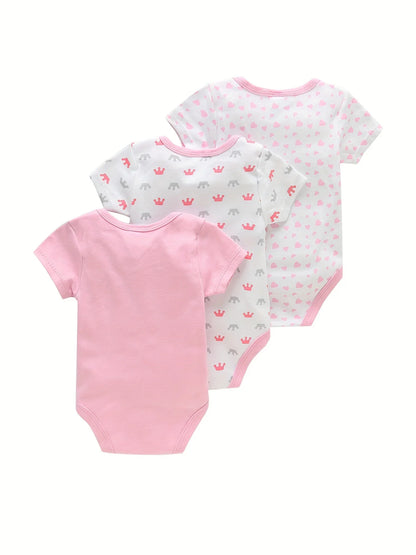 Newborn baby clothes, graphic cotton romper with easy-on design, 3-12 months
