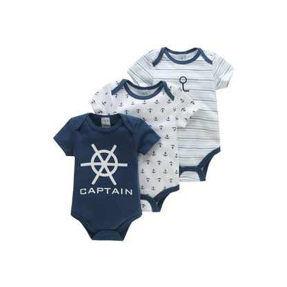 Baby_clothes newborn cotton graphic romper with short sleeves, 3-12M baby fashion