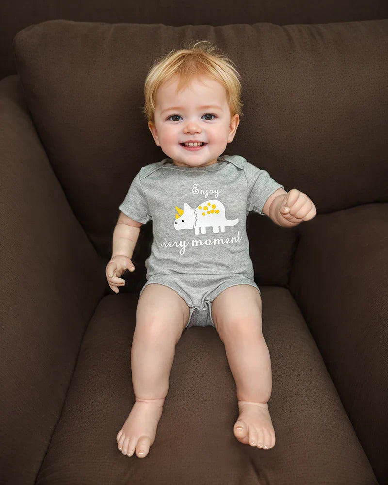Summer baby clothes, lightweight cotton graphic romper for newborns, 3-12 months