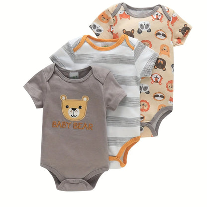 Baby gift: adorable cotton graphic romper set for newborn, infant bodysuit