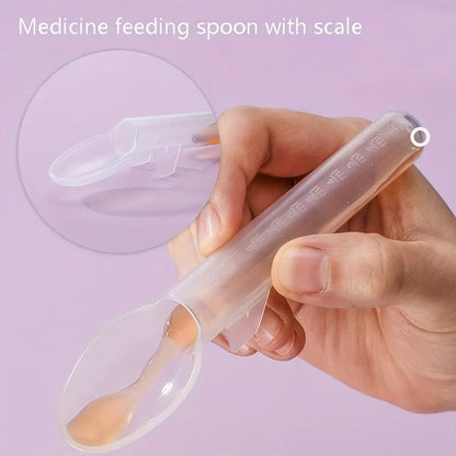 Contents of newborn baby care set laid out: scissors, finger toothbrush, and ear cleaner.