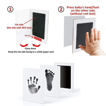 DIY baby handprint and footprint kit, perfect newborn gift for capturing precious baby growth journey.