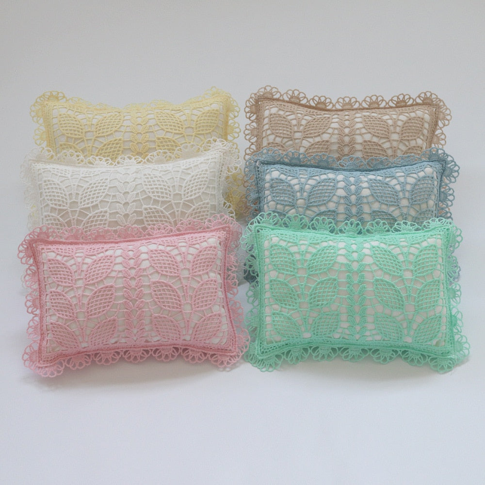 Beautifully crafted lace baby blanket and pillow, perfect newborn gift set