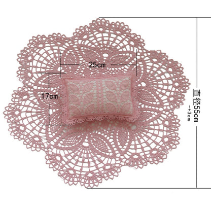 High-quality cotton lace blanket and pillow set for newborn photography
