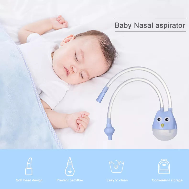 Side view of baby nose cleaner, showing soft silicone bulb for comfortable use