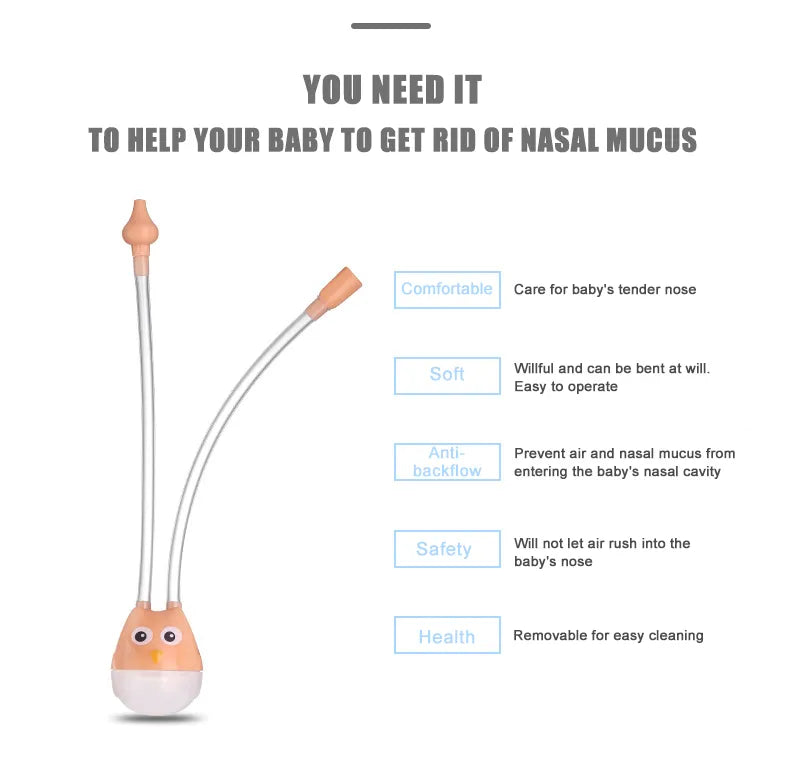 Baby nasal aspirator, disassembled parts for easy cleaning and sterilization